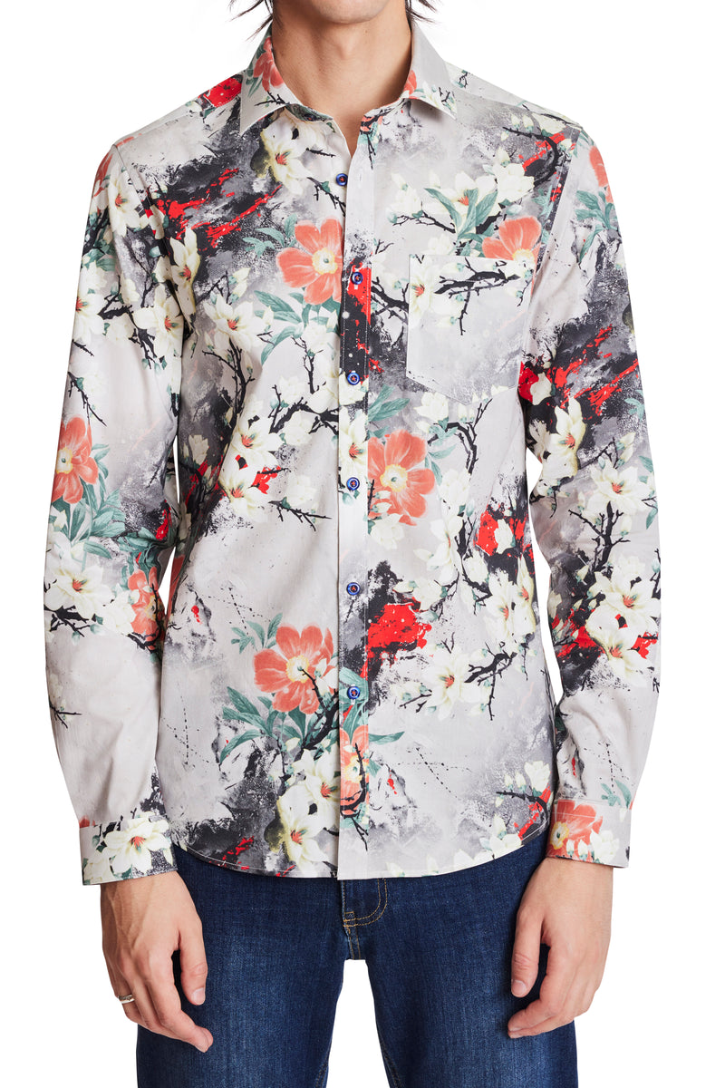 Samuel Spread Collar Shirt - Winter Floral – Paisley & Gray