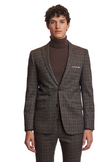  Ashton Peak Jacket - slim - Brown Camel Plaid