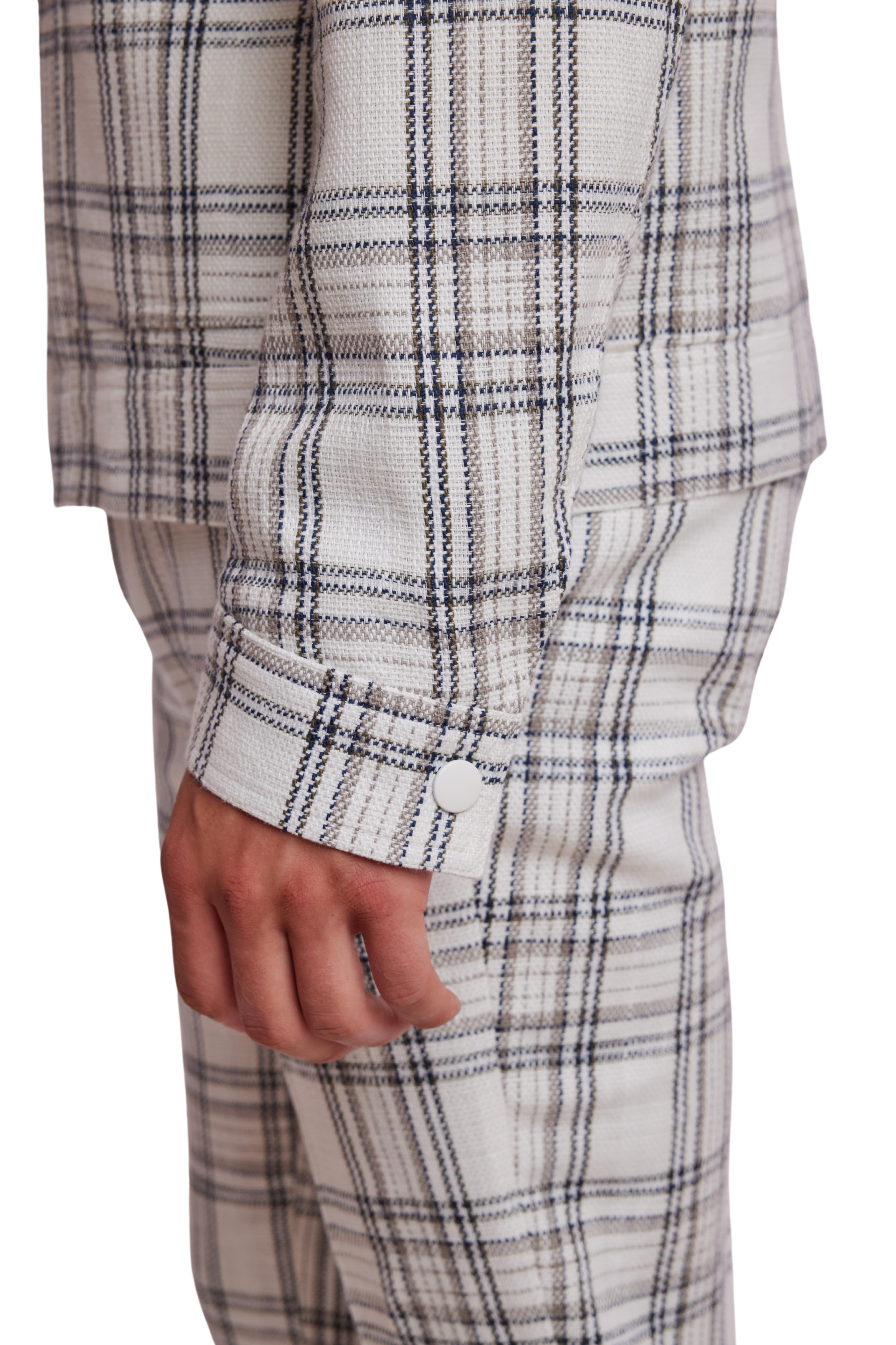 Milo Bomber Jacket - slim - White Black Grey Check