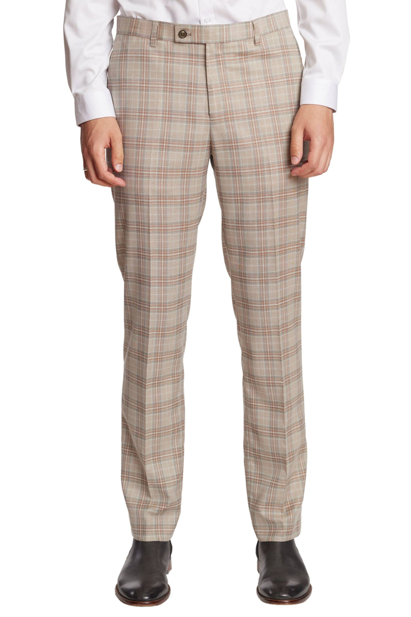 Downing Pants - slim - Lt Khaki Check – Paisley & Gray