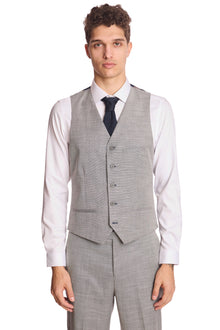  Modern Fit - Eaton 5 Button Vest - Light Grey Shark