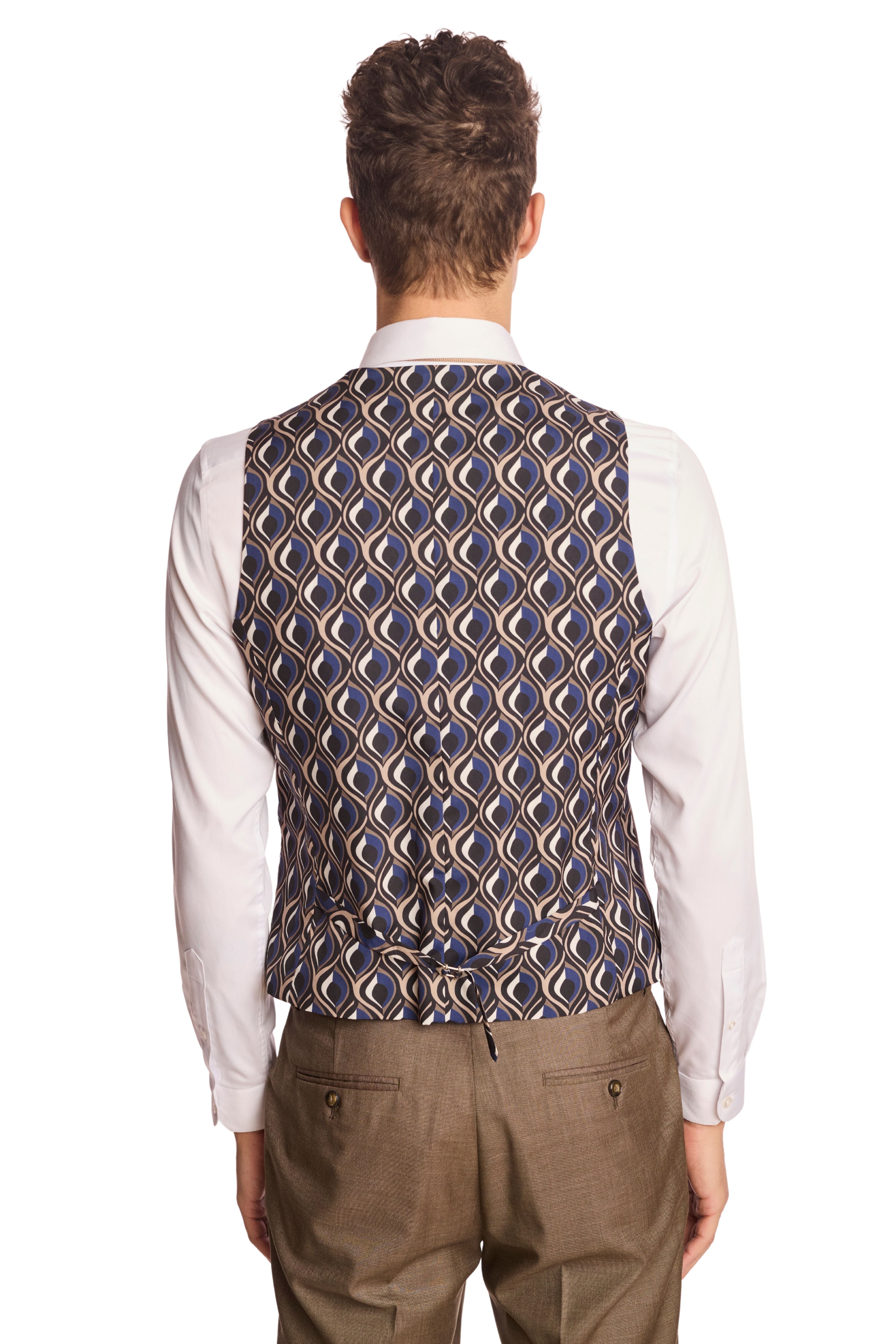 Modern Fit - Eaton 5 Button Vest - Dark Khaki Shark