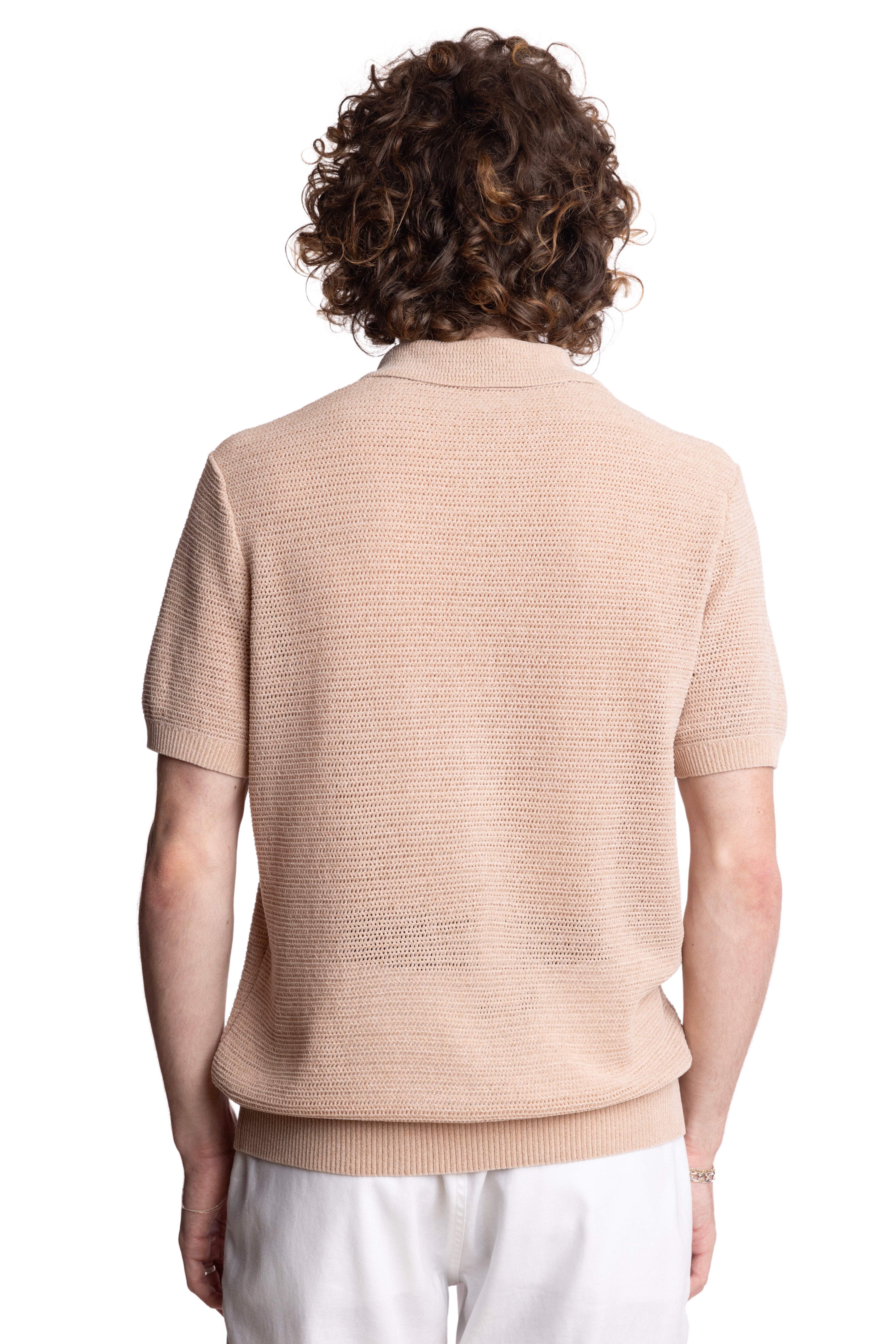 Johnny Collar Polo - Tan Chenille