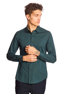  Samuel Spread Collar Shirt - Dark Green