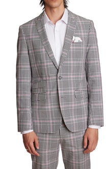  Ashton Peak Jacket - slim - Blk Wht Pink Glen Plaid