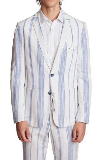 Dover Notch Jacket - slim - White & Blue Variegated