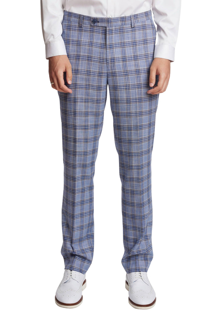 Downing Pants - slim - Blue Tan Check – Paisley & Gray