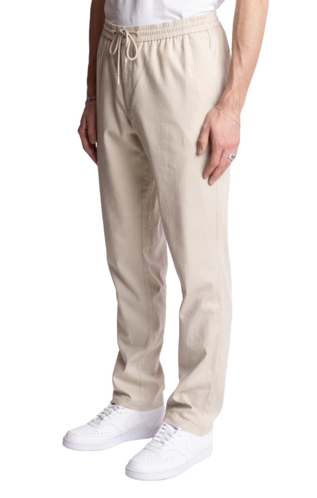 Chester Drw/string Pants - slim - Tan Linen