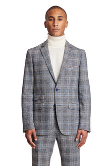  Dover Notch Jacket - slim - Black Arctic Blue Check