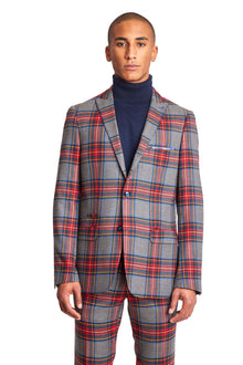  Ashton Peak Jacket - slim - Charcoal Red Royal Tartan