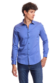  Samuel Spread Collar Shirt - Blue