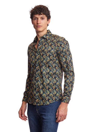 Samuel Spread Collar Shirt - Night Garden