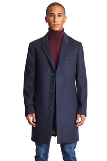  Notch Topcoat - slim - Dark Navy Soft Touch