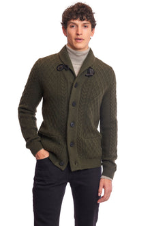  Toggle Cable Cardigan - Fern