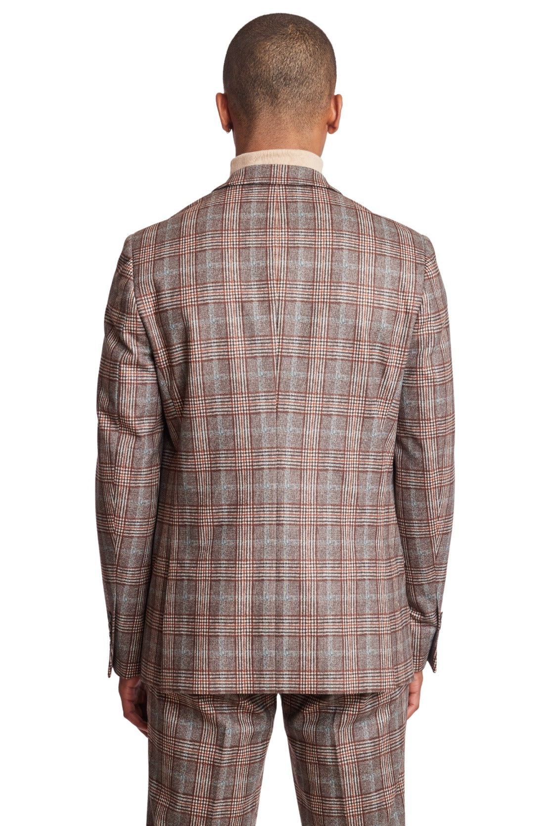 Dover Notch Jacket - slim - Brown Mint Plaid Knit