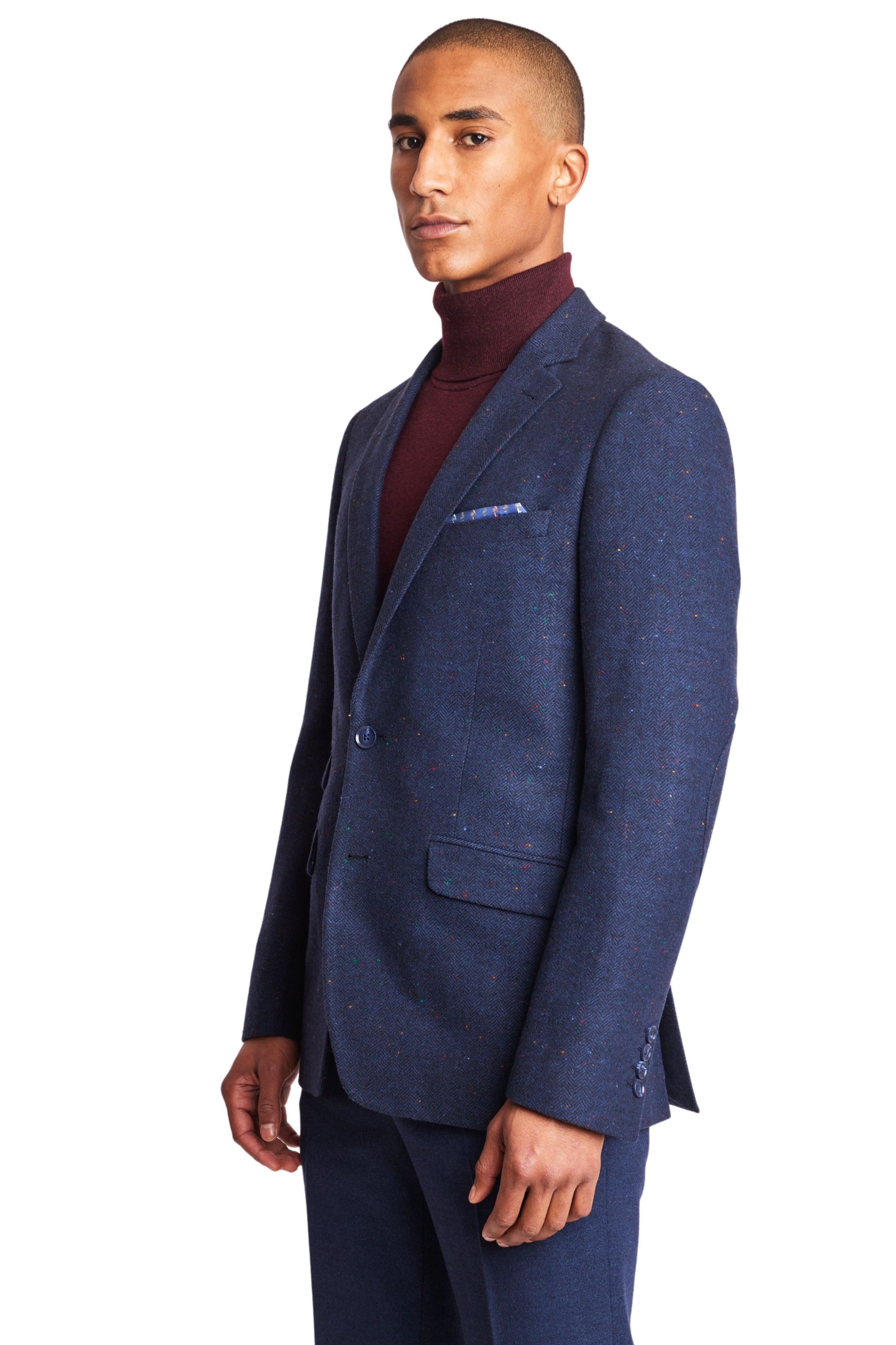 Dover Notch Jacket - slim - Navy fleck Herringbone