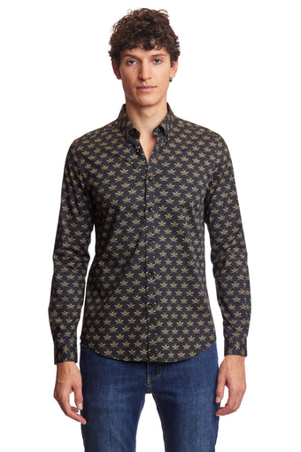 Brian Button Down Shirt - Black Bees