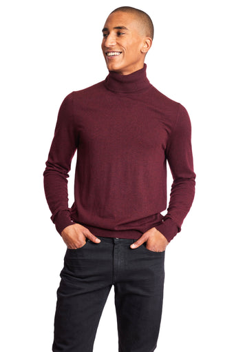 Luxe Fine Gauge Turtleneck - Wine