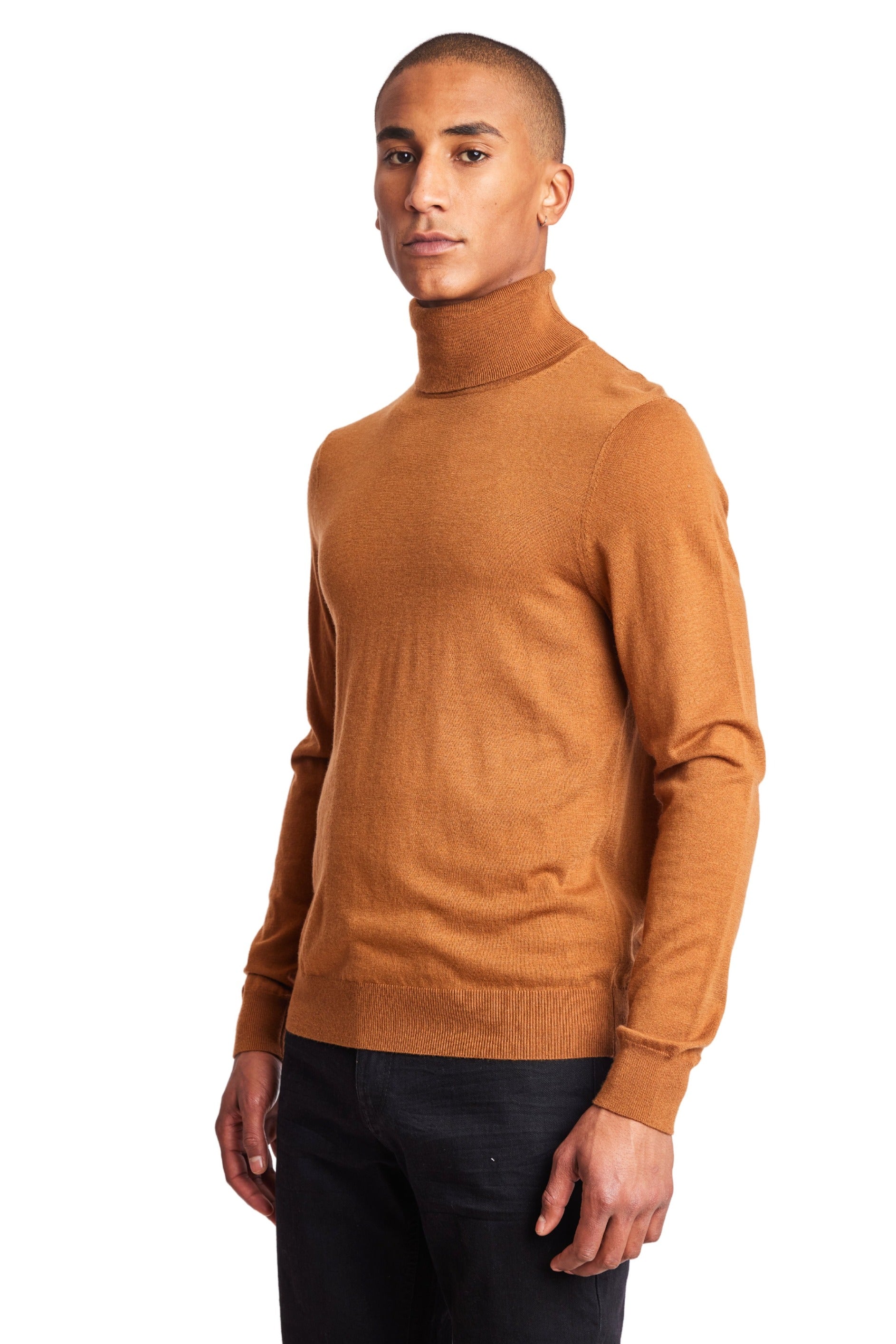 Luxe Fine Gauge Turtleneck - Caramello