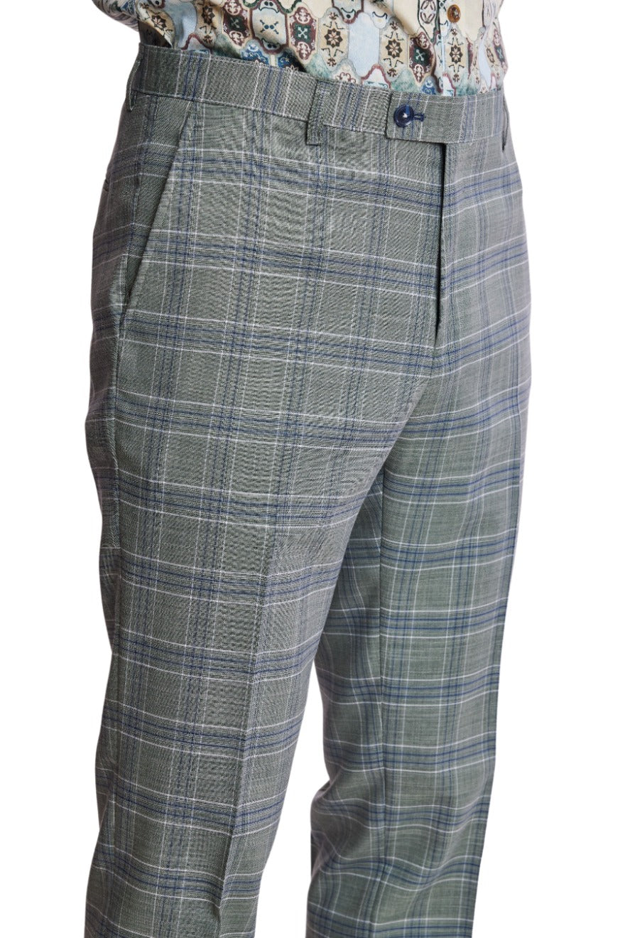 Downing Pants - slim - Green Blue White Check