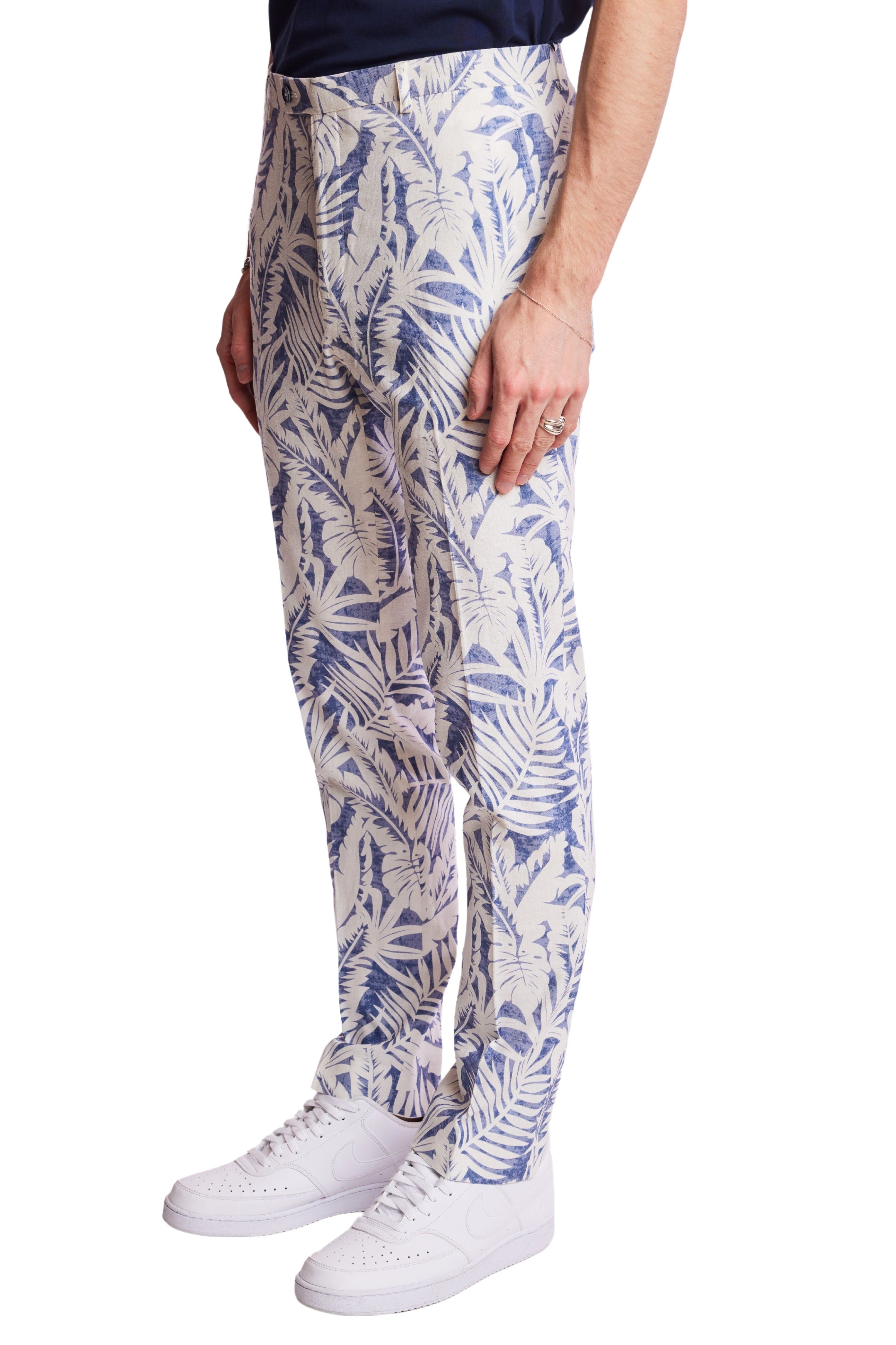 Downing Pants - slim - Faded Blue Leaf