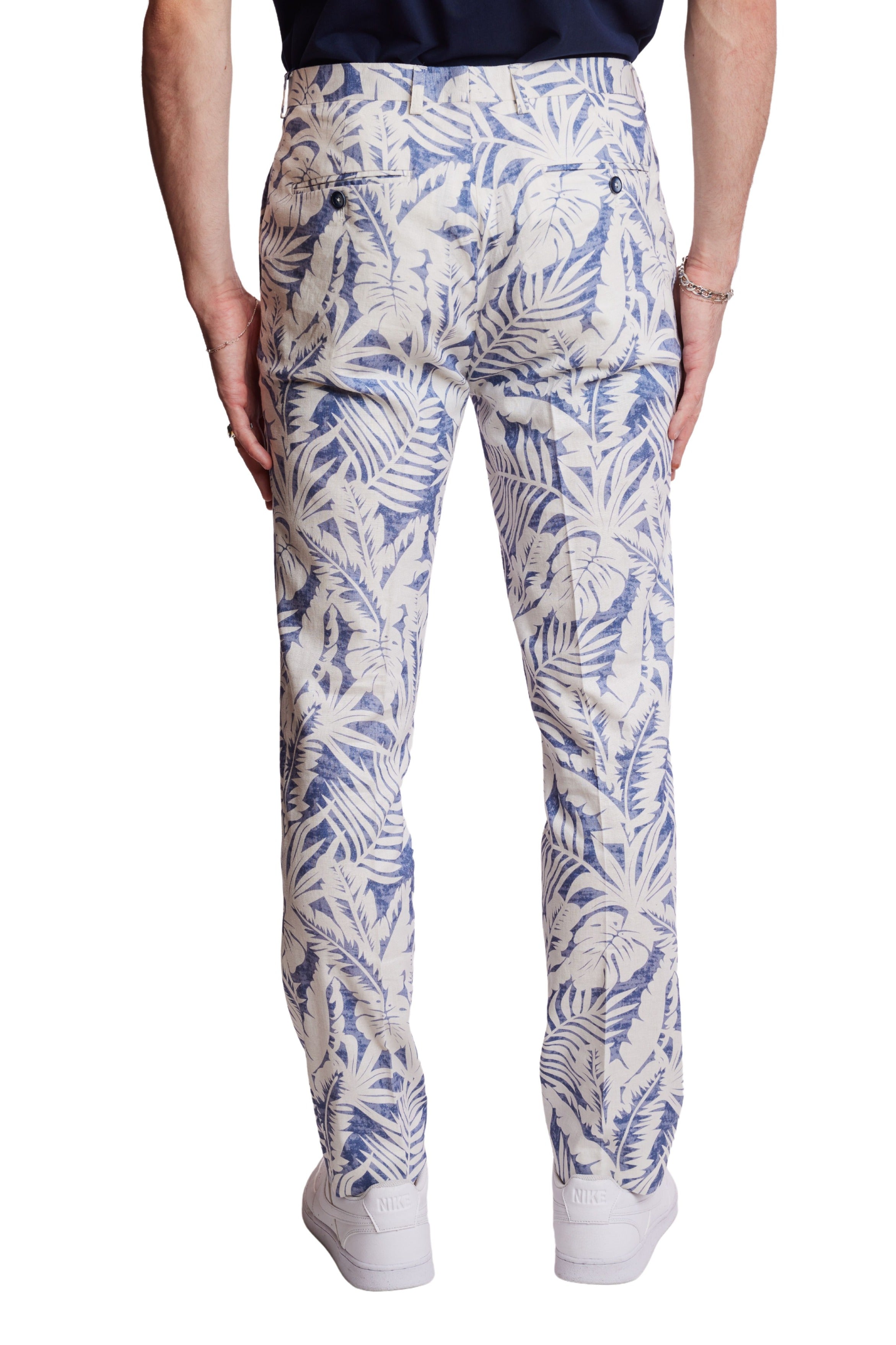 Downing Pants - slim - Faded Blue Leaf