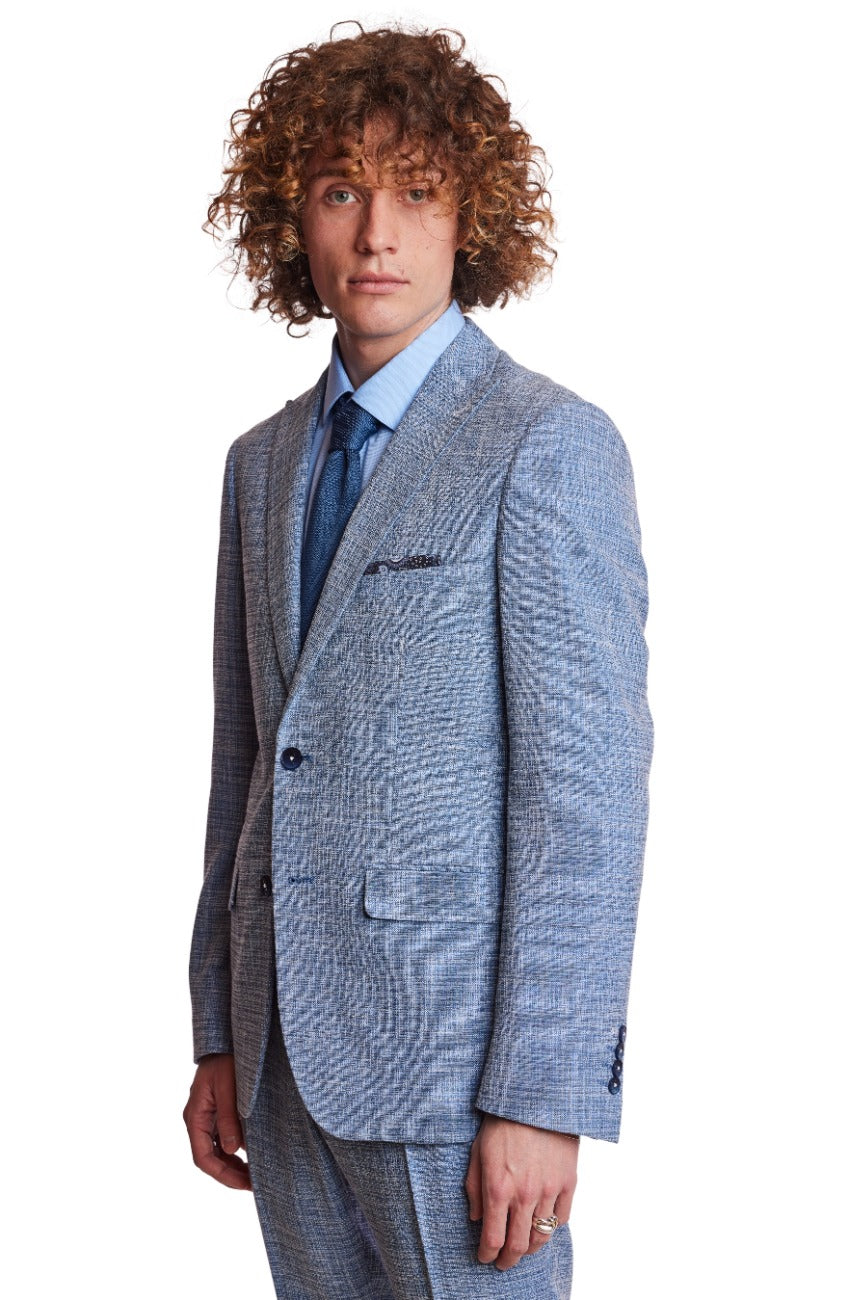 Ashton Peak Jacket - slim - Lt Blue White Texture