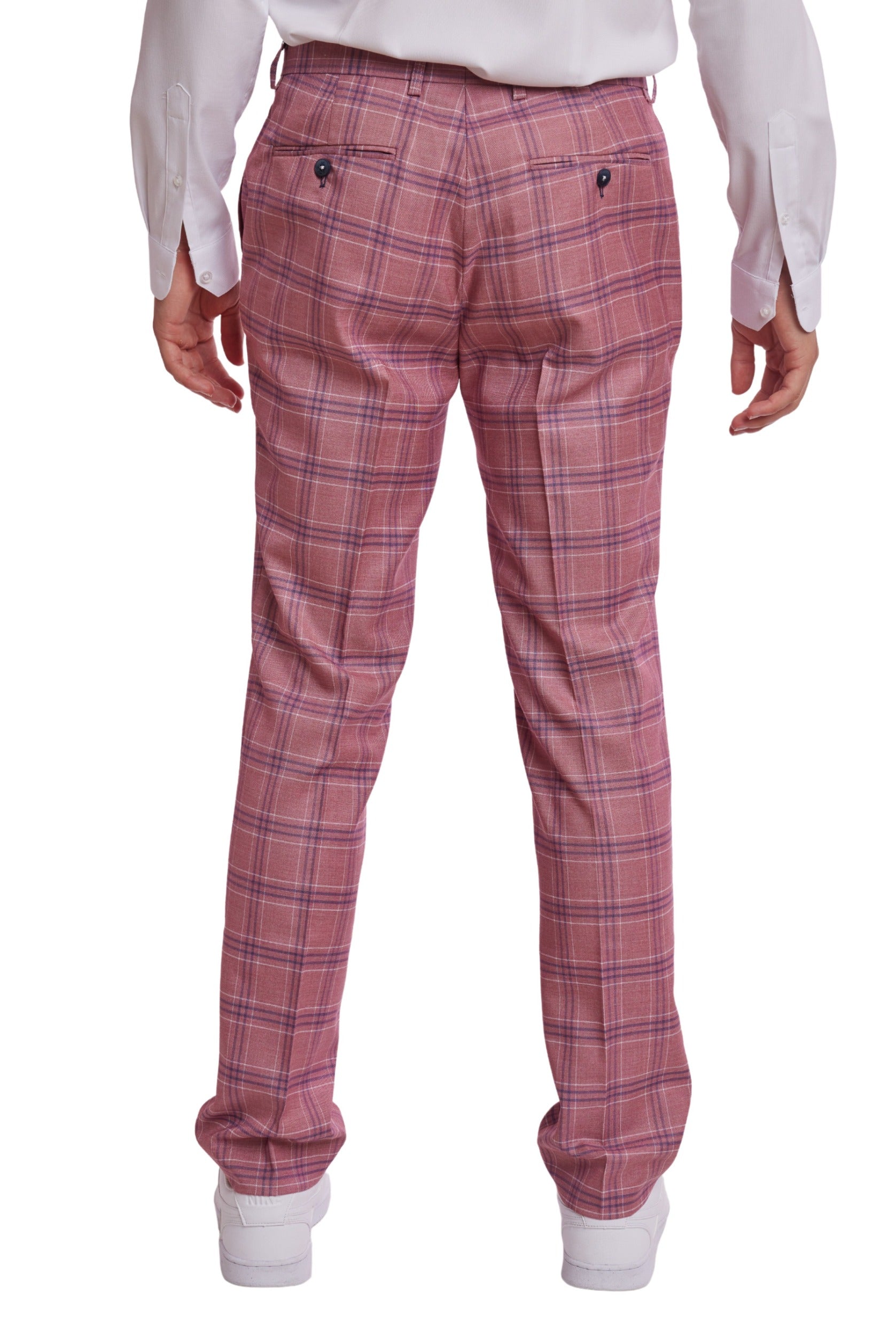 Downing Pants - slim - Pink Blue White Check