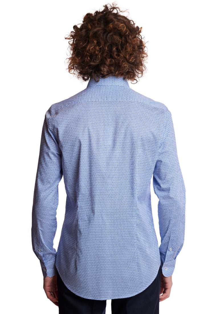 Brian Button Down Shirt - Sky Blue Dots