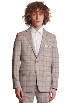  Dover Notch Jacket - slim - Tan Blue White Check