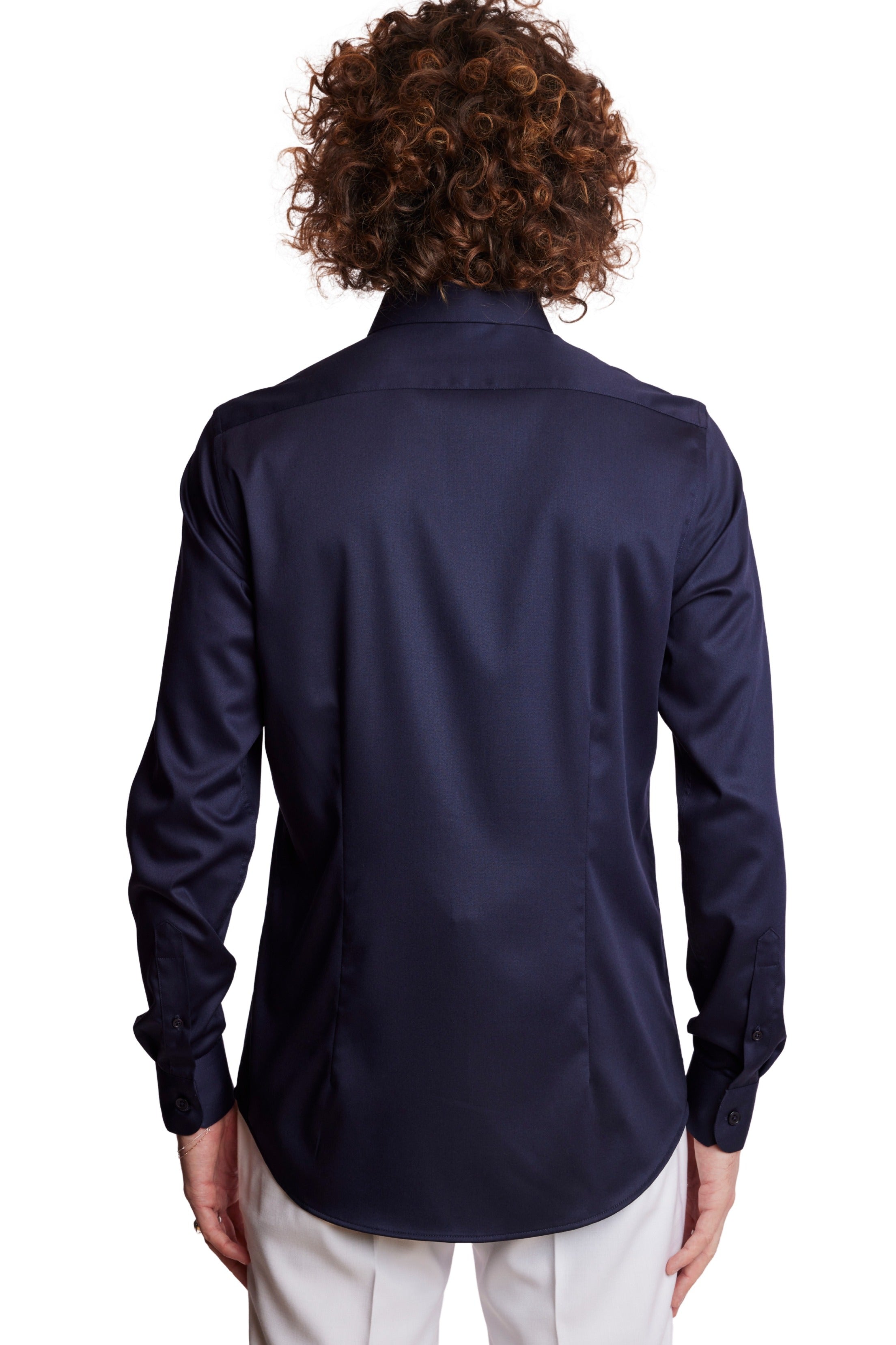 Parker Pointed Collar Shirt - Navy