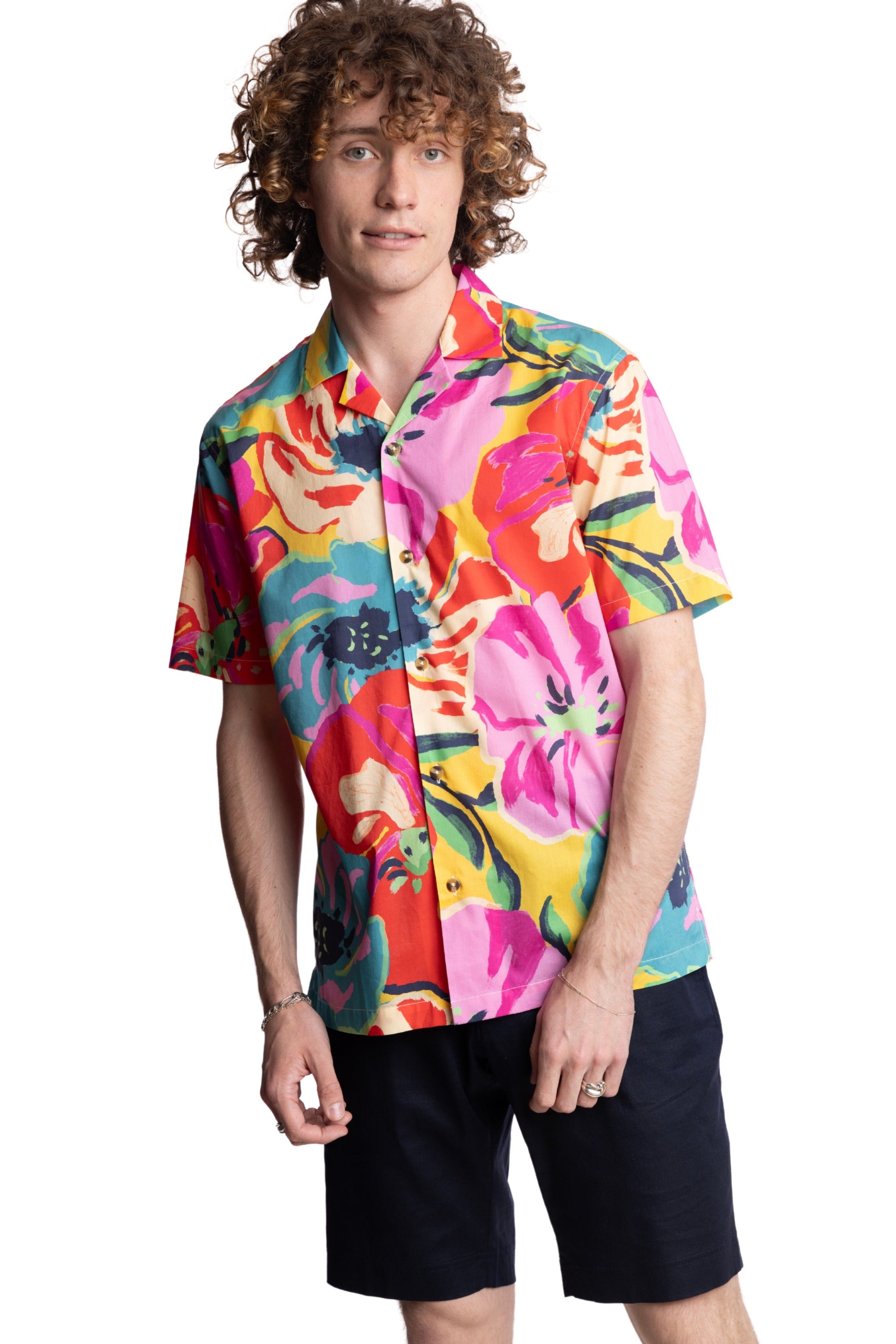 S/S Camp Collar Shirt - Abstract Pop Multi