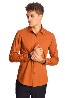  Samuel Spread Collar Shirt - Dark Rust