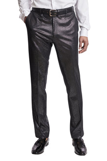  Sloane Tux Pants  - slim - Black Silver Knit