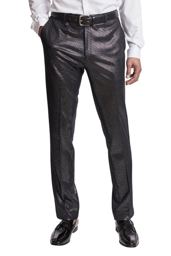 Sloane Tux Pants  - slim - Black Silver Knit