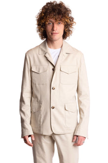  City 4 Pocket Jacket - slim - Tan Linen