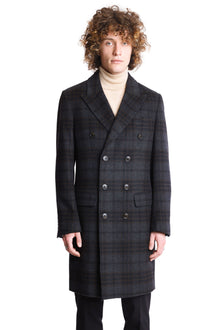  Peak DB Coat - slim - Charcoal Check Soft Touch