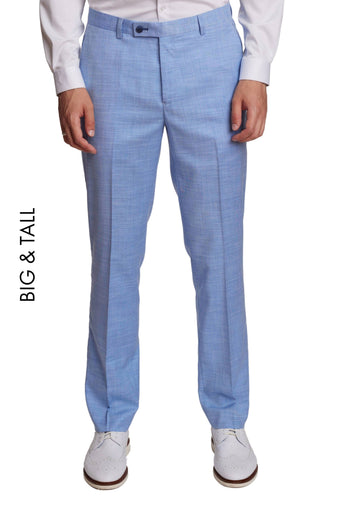 Big & Tall Downing Pants - Blue Double Check