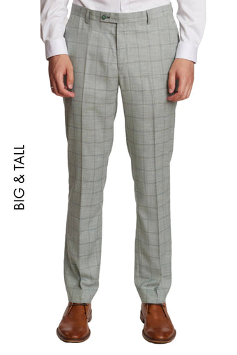 Big & Tall Downing Pants - Green Double Check