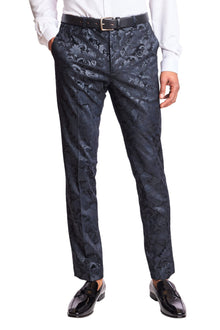  Sloane Tux Pants  - slim - Black Floral Velvet