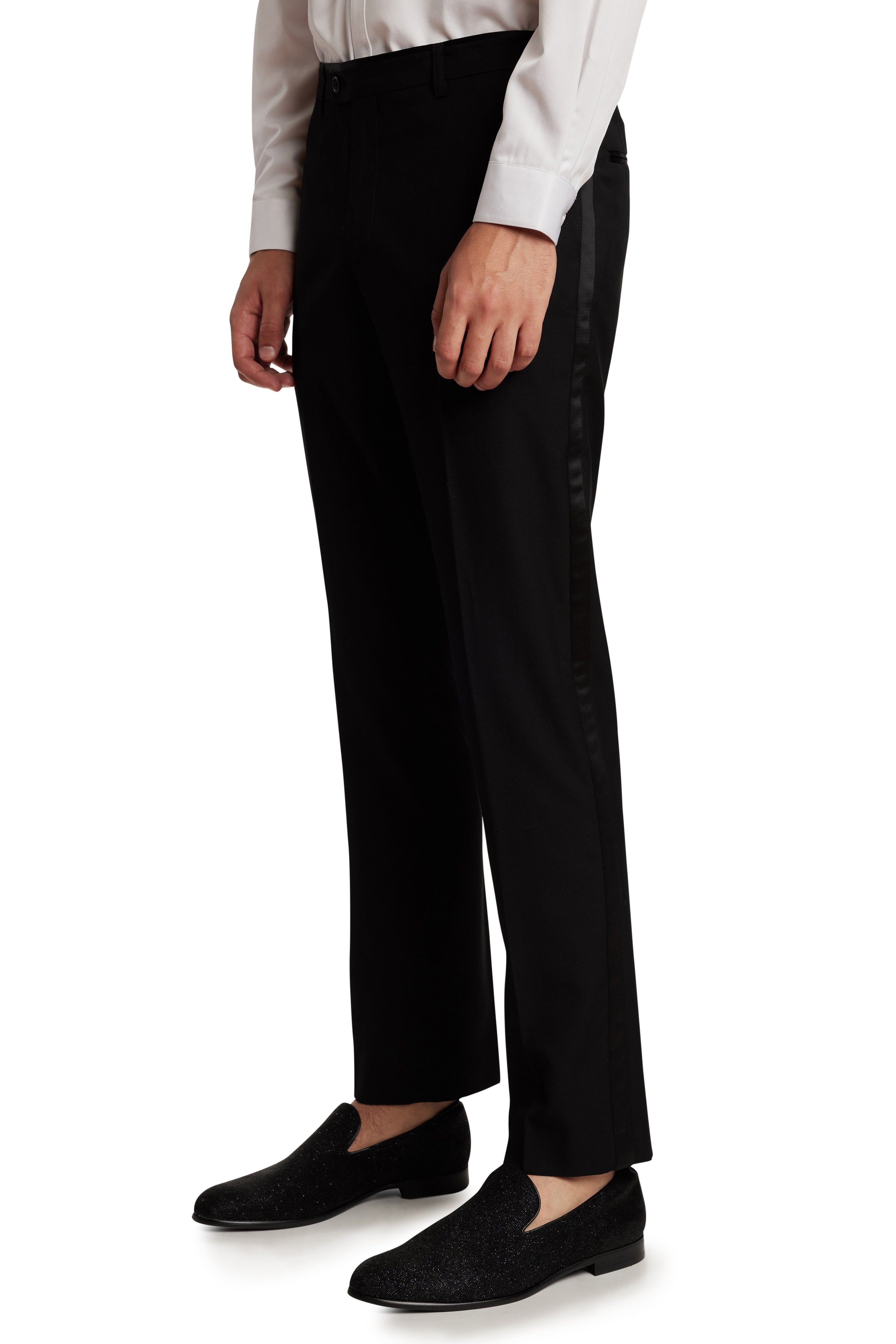 Sloane Tux Pants - slim - Black Silver & Gold – Paisley & Gray